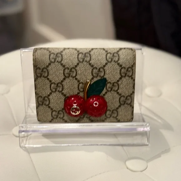Gucci Supreme GG Cherry Wallet-VGUC - Picture 1 of 12